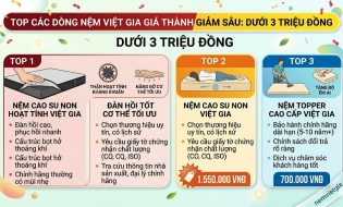 Top các dòng nệm giá thành giảm sâu dưới 3 triệu đồng mà bạn nên mua